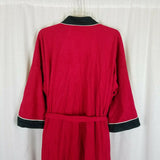 Harcourt Red & Black Velour Wrap Bath Robe Mens One Size OS Striped USA Smoking