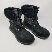 UGG Butte Tartan Plaid Wool Shearling Winter Snow Boots Mens 44 10.5 Black Red