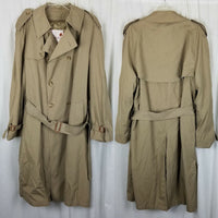 Stanley Blacker Insulated Double Breasted Belted Trench Coat Mens 44L Wool Lined