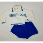 Vintage Kamella Orlon Acrylic Knit Pullover Sweater Set Baby Boys Size 12M White