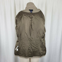 Ann Taylor Stretch Peak Lapel Single Button Tan Khaki Blazer Jacket Womens 8