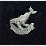 Humpback Whale Pewter Tie Bar Tack Clip Pin Clasp w/ Chain USA Souvenir Jewelry
