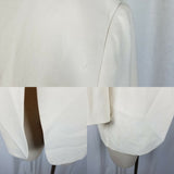 Jones New York Fabric Covered Buttons Up Collarless Long Jacket Blazer Womens 4