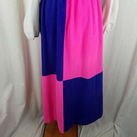 Gossard Artemis Velour Maxi Zip Up Robe Housedress Womens 16 70s Colorblock MCM