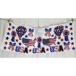 USA Stars and Stripes Print Applique COTTON Fabric Panel Patriotic 4th of July