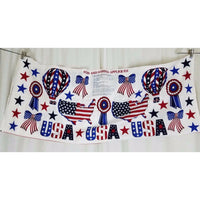 USA Stars and Stripes Print Applique COTTON Fabric Panel Patriotic 4th of July