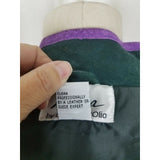 Vintage Linea Louis Dell'Olio Green Suede Leather Floral Vines Jacket Womens M