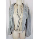 D Fashion Concepts Wool Ruffled Double Lapel Blazer Jacket Womens 10 Romantic