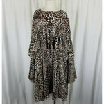 Missguided Animal Leopard Print Layered Tiered Swing Dress Womens 14 Plus Mini