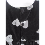Garnet Hill Boutique Black Velvet Hearts Jumper Party Dress Girls sz 8 Maine USA