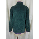 Vintage Linea Louis Dell'Olio Green Suede Leather Floral Vines Jacket Womens M