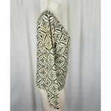 Pierri New York Gold Glitter Metallic Knit Sweater Top Diamond Print Womens M L