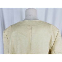Talbots Woman Italian Fabric Collarless Button Up Jacket Womens 14W Plus Blazer