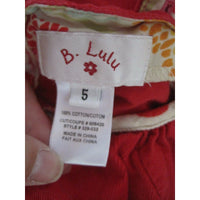 B. Baby Lulu Applique Floral Corduroy LS Patchwork Cotton Twirl Dress Girls 5