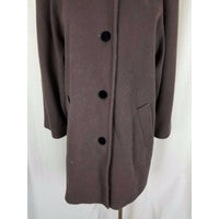Forecaster of Boston Black Velvet Hooded Winter 100% Wool Peacoat Coat Womens 8