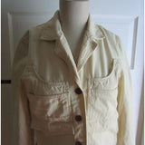 J. Jill Ivory 100% Cotton Soft Denim Cropped Jean Jacket Womens XS Butter Yellow