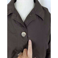 Lands End Trench Style All Weather Coat Womens M Chocolate Brown Windbreaker
