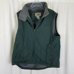 LL Bean Nylon Fleece Lined Vest Full Zip Up Mens L Funnel Neck Outdoor Adventure