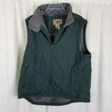 LL Bean Nylon Fleece Lined Vest Full Zip Up Mens L Funnel Neck Outdoor Adventure