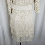 Mod Vintage 60s Twiggy Space Age Fit & Flare Twirl Dress Lace Overlay Womens M L
