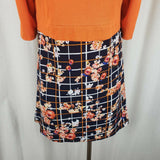 Mod Vintage 60s Twiggy Space Age Fit & Flare Twirl Mini Dress Floral Womens M L
