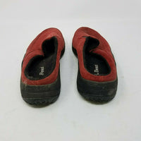 LL Bean Slip On Suede Mules Mocs Moccasins Comfort Shoes Womens 5.5 Red Slides