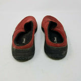 LL Bean Slip On Suede Mules Mocs Moccasins Comfort Shoes Womens 5.5 Red Slides