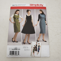 Simplicity 1950s Retro Sewing Pattern 3673 Twirl Dress Uncut Womens 6 8 10 12 14