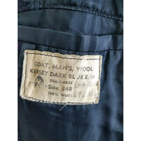 Vintage Peacoat Mens 34R Vietnam Era 8 Button Military Kersey Mans Wool Coat 60s