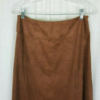 Chestudio Vegan Faux Leather Microsuede Long Maxi Peasant Boho Skirt Womens 10