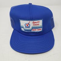 Vintage Quality Chekd Dairy Foods Mesh Trucker Snapback Baseball Hat Mens OS