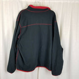 LL Bean Reversible Full Zip Up Fleece Sweater Jacket Mens L Red Exposed Stitches