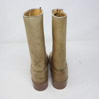 Sears Cowboy Boots Blonde Leather Men's 5.5 Tall Pull On Loops 64867 Western Tan