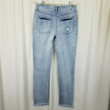 Dance & Marvel Distressed Raw Edge Fringe Blue Jeans Womens M Denim Destroyed