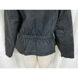 Vintage Hide Park Belted Black Leather Motorcycle Jacket Womens S M Fitted Zip