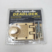 Abus Jimmyproof Deadlock Single Cylinder w/ 2 Keys and Thumb Turn Brass 850C NOS
