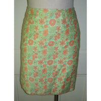 Lilly Pulitzer Floral Pencil Skirt Straight Short Denim Look Womens 2 Cotton