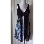 Rubber Ducky Paradizzo Couture South Beach Zebra Twirl Plunge Dress Womens S