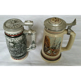 Numbered Avon Large Steins Trains Shipbuilders Ceramarte Brazil Engine Lot of 2