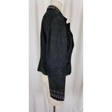 Vintage Frontier Collection Studded Black Leather Motorcycle Jacket Womens S M