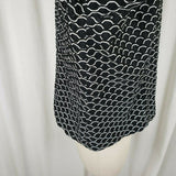 Jolibel Textured 3D Raised Print Black White Jacket Womens L Zippered Zip Up 80s