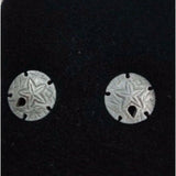 Sand Dollar Stud EARRINGS Pewter Made in the USA Silver Metal Beach Ocean Theme