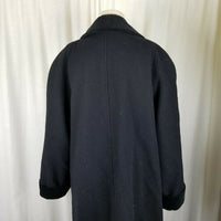Liz Claiborne Peacoat Black Wool Velvet Long Maxi Duster Coat Womens 16 Vintage
