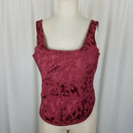 Handmade Brocade Bone-In Corset Top Bustier Steampunk Goth Goddess 1X 2X Maroon