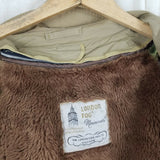 London Fog Trench Coat Deep Pile Faux Fur Removable Liner Mens 40R Vintage Khaki