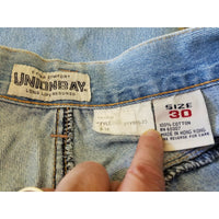 Vintage UnionBay 80s High Waisted Pleated Mom Jeans Shorts Womens 30 Blue Denim