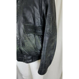 Vintage Wilsons Leather Distressed Black Bomber Flight Aviator Jacket Mens L 90s