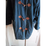 Vintage RTW Ready To Wind Down Denim Toggle Front Hooded Duffel Coat Womens 12