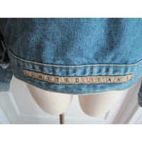 Limited Jeans European Fit Jewel Buttons Trucker Denim Blue Jean Jacket Womens M