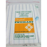 Zweigart Counted Cross Stitch Fabric Lot 2 8.5 14 Count Cotton NOS Blue Stripe